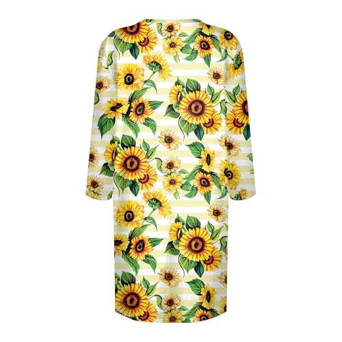 3/4 Length Sleeve Womens Tops Fitted Bohemian Floral Print Classic Blouses Light Fall Shirts to Wear with Leggings4