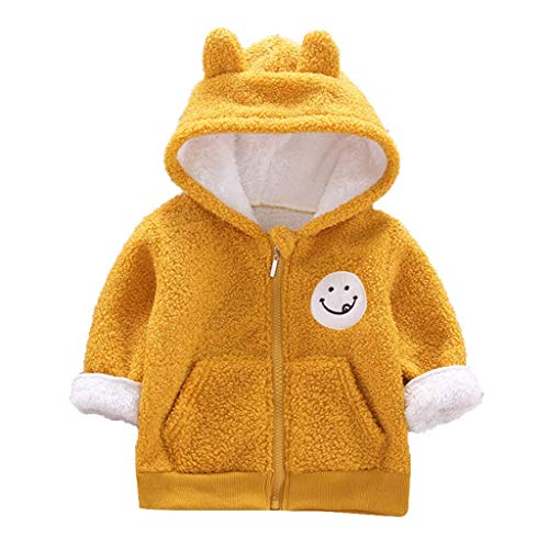 Berrykey Kapuzenjacke für Babys, Mädchen, Fleece, Cartoon, Kleinkind, kleines Mädchen, niedliches Tier, Kapuzenmantel, Jacke, Outwear, warme Outfits, Nr. 3, Gelb, 3 - 4 Years