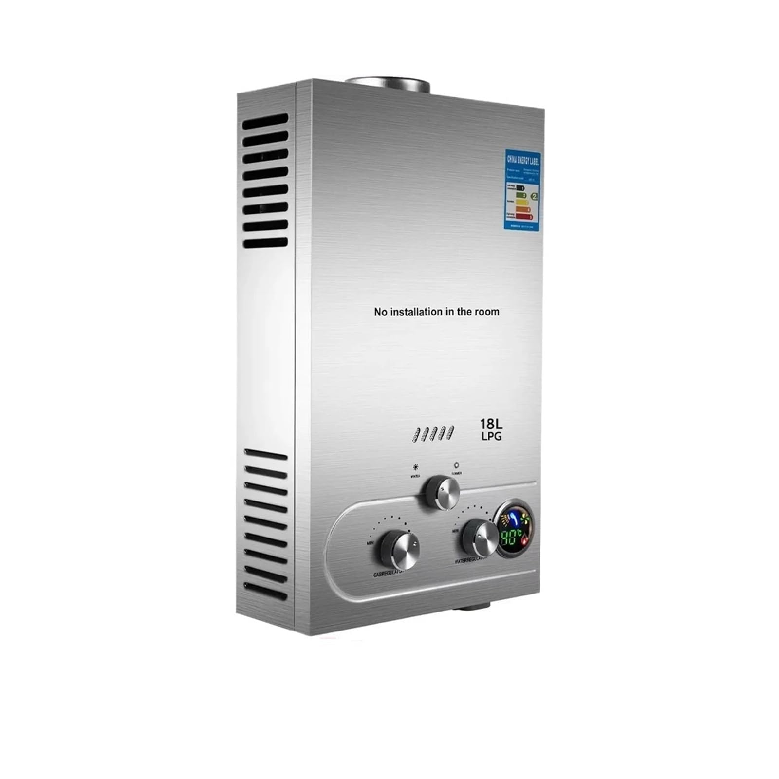 Calentador de agua caliente sin tanque, 6L-18L portátil de gas propano calentamiento instantáneo para baño, uso al aire libre, camping y viajes, eficiencia energética, diseño compacto