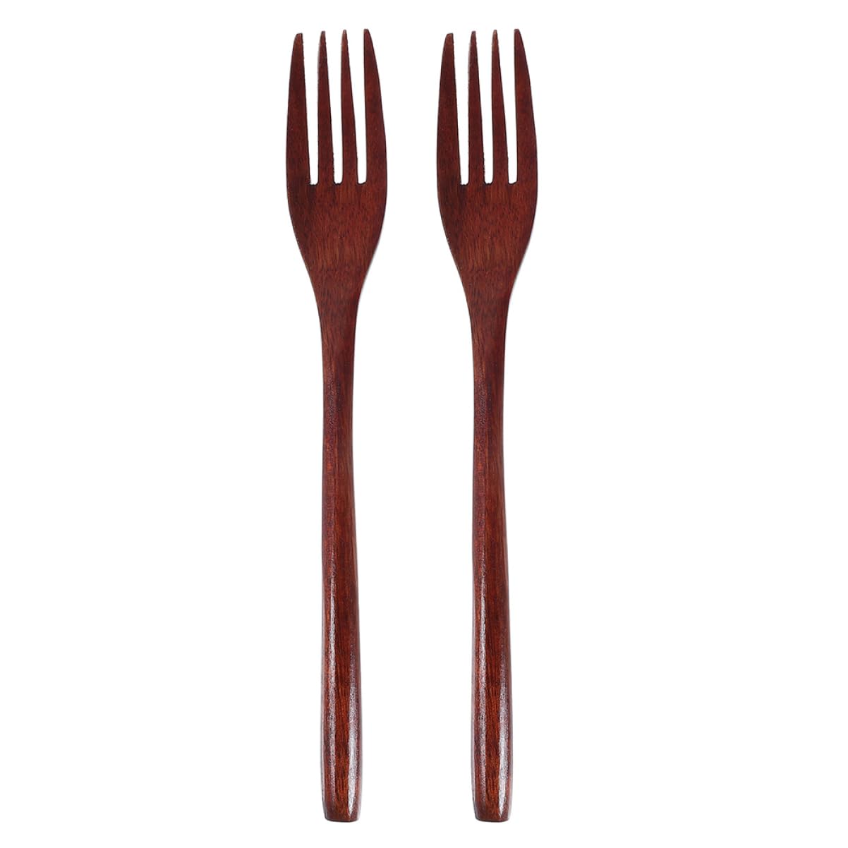 FUNOMOCYA Elegant Kitchen Fork Utensils 2 Pack Wooden Salad Forks Natural Wood Grain for Dinner Pasta Salad