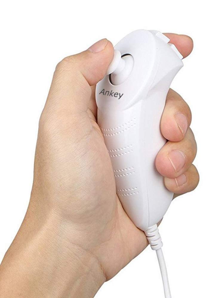 Image secondaire de 2 Packs Nunchuk Nunchuck contrôleur de Jeu Vidéo à Distance pour Nintendo Wii Console Wii U Blanc