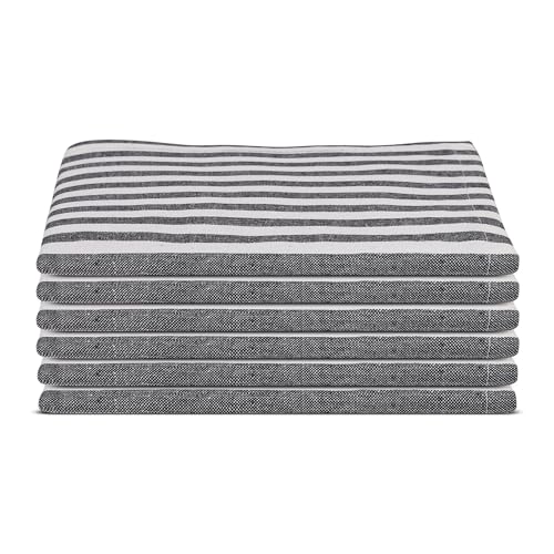 Gratico NAPSTR-BLACK-S12 Dinner Napkins Stripes Cloth Napkins Set Of 12 Black/White Color Dinner Napkins 100% Cotton 18X18 Inches Dinner Napkins Cloth Napkins thumb #8