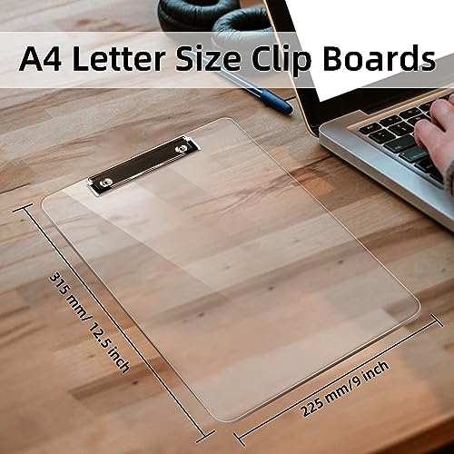 Macroclo CLEAR CLIPBOARD-01-1PCS Plastic Clipboards, Acrylic Clear Clip Board 8.5X11 For Classroom, Students, Kid, Woman, Letter Size A4 Transparent Clipboards Size 9 Inch X 12.5 Inch thumb #1