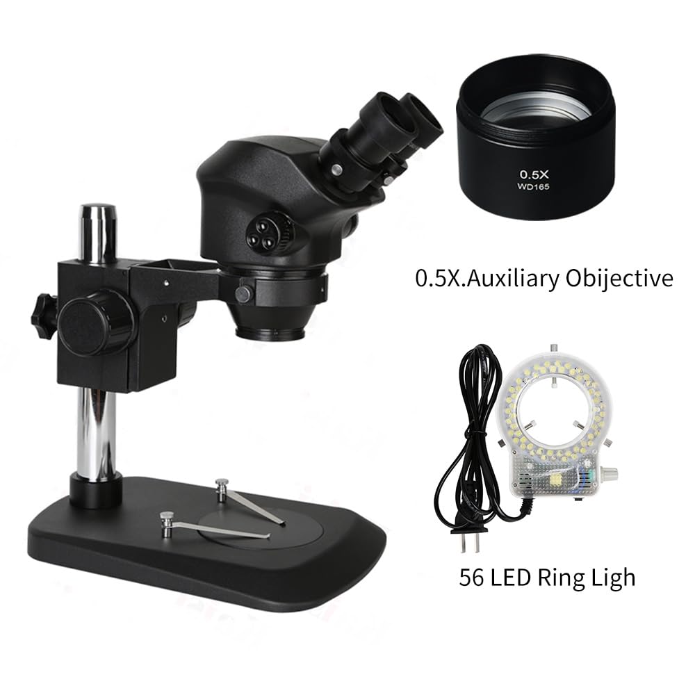 Części laboratoryjne Mikroskop Laboratoryjny Mikroskop Stereofoniczny 3,5X 7X 45X 90X Zoom Ciągły Symulator Ogniskowa z 56 LED Ring Light do naprawy lutowania PCB Telefon