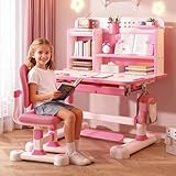 【Réglable pour les enfants en pleine croissance】: cet ensemble bureau et chaise dispose de pieds réglables en hauteur, ce qui lui permet de grandir avec votre enfant de 3 à 18 ans. Le design ergonomique favorise une bonne posture assise, protège leur vision et aide à développer des habitudes saines pour une vie d'apprentissage confortable.