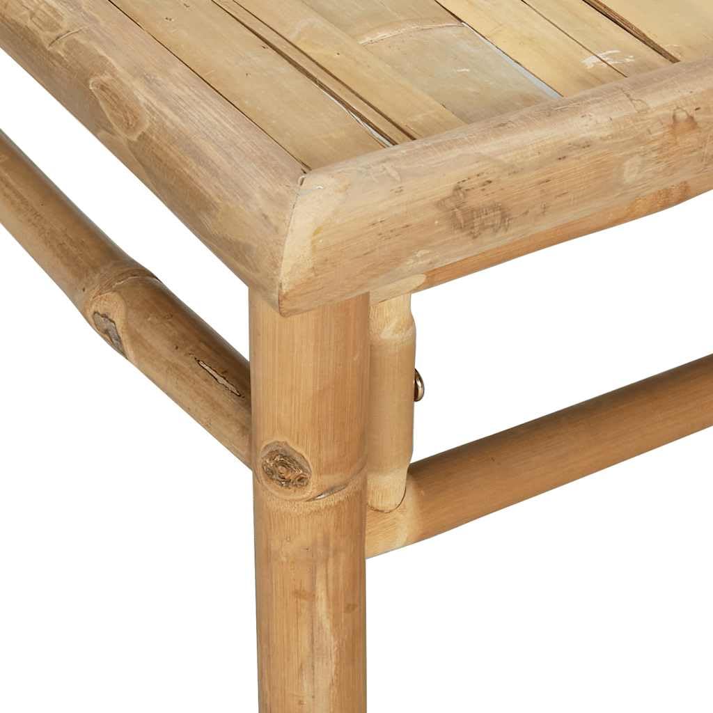 Mesa de jardín de 65 x 55 x 30 cm, bambú, colores naturales, robusta mesa auxiliar para exteriores, muebles de jardín duraderos, fácil limpieza