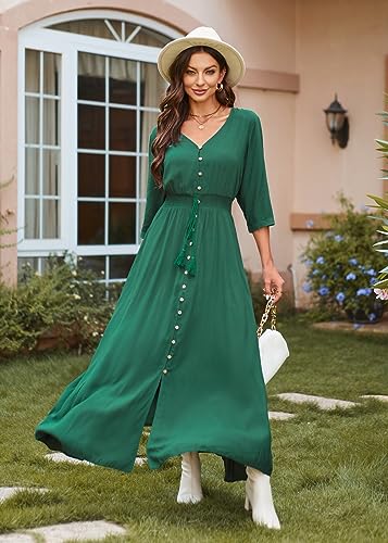Image of Casual Summer Dresses for Women 2026 Maxi Dress Flowy Bohemian Beach Party