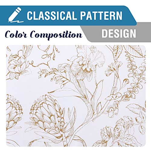 Image of BFAM Floral Print 100% Blackout Curtain with Black Linning at Back, Floral Print Curtains for Living Room /Bedroom Thermal Insulated Energey Saving Blossom Curtain, Pack of 1 Curtain