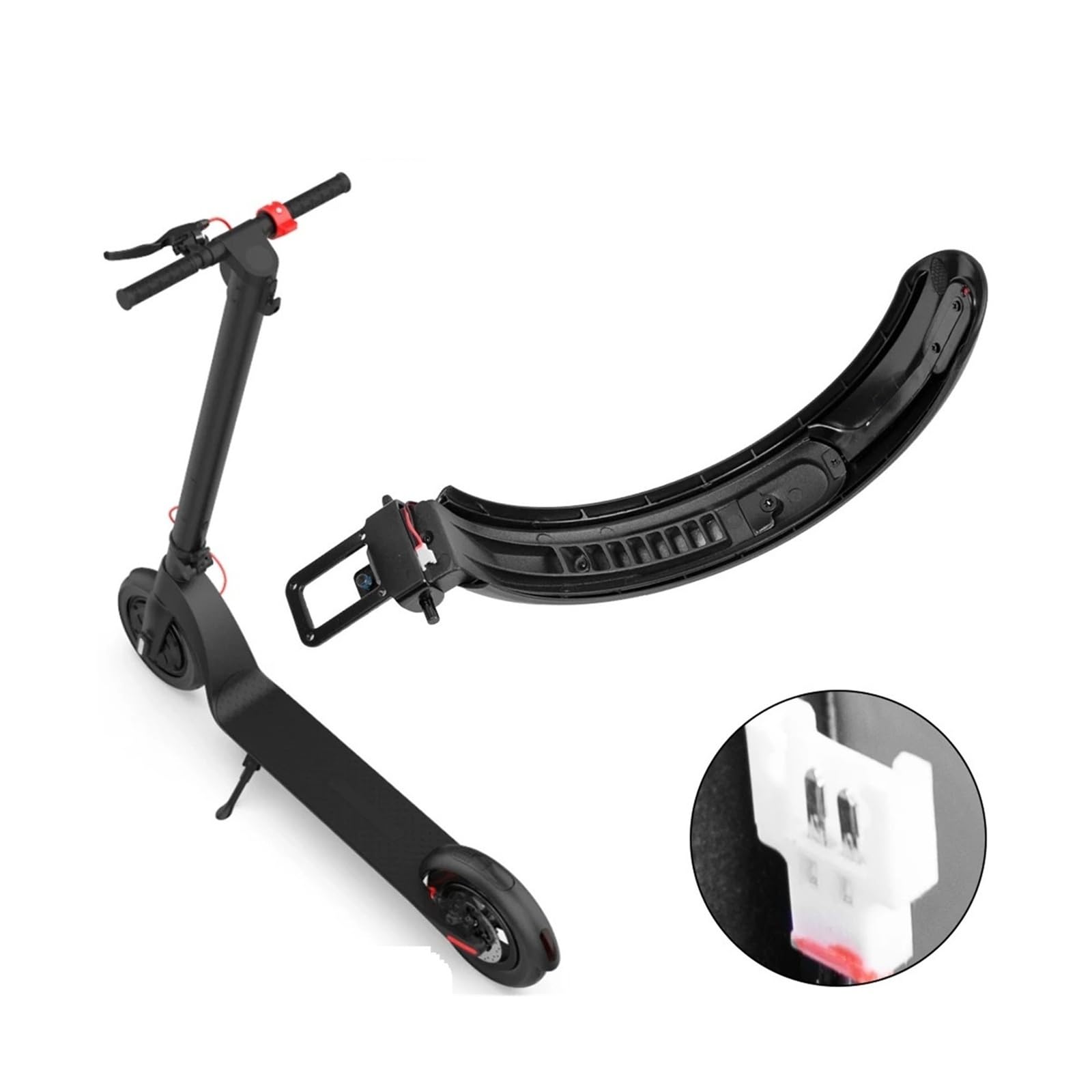 Garde-boue Convient for scooter électrique, for HX X7 X8, crochet de feu arrière, coque en plastique, pneus, garde-boue, feux freinage Garde-boue arrière pour trottinette électrique