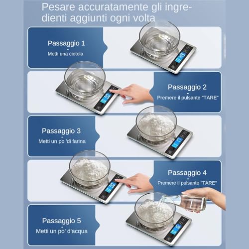 Báscula de cocina digital y recargable con alta precisión para repostería casera 4