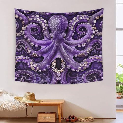 Tapisserie murale tissu pieuvre géante pour habiller un grand mur vide