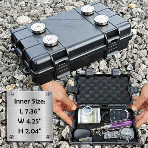 Image of Upgrade Large 7.3''x4.2'' Magnetic Key Holder Under Trucks Car,Car Key Fob Holder,Heavy-Duty Magnetic Key Box Under Car,Hide a Key,Strong Magnetic Key Hider Outside for Hiding Keys【Splash Resistant】