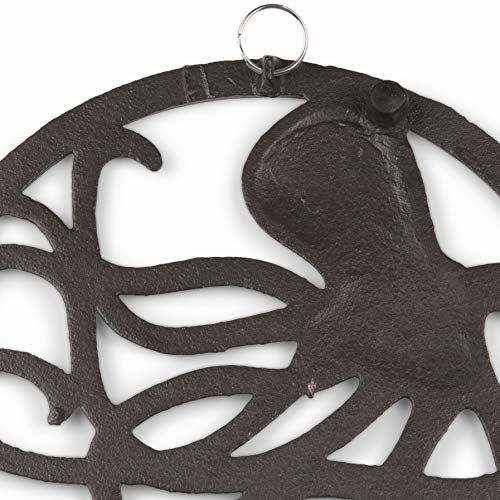 GASARE-Cast-Iron-Trivet-for-Hot-Dishes-Pots-and-Pans-Metal-Trivet-Octopus-Design-Rubber-Feet-Caps-Ring-Hanger-8-Inches-Brown-1-Unit GASARE Cast Iron Trivet for Hot Dishes Pots and Pans Metal Trivet Octopus Design Rubber Feet Caps Ring Hanger 8 Inches Brown 1 Unit