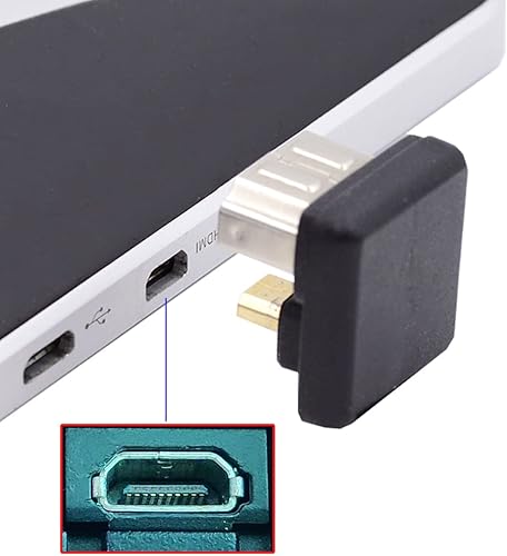 Miniatura 5 de Cable 4K 360 grados hacia abajo opuesto en forma de U en ángulo trasero Micro HDMI 1.4 macho a HDMI hembra adaptador de extensión convertidor