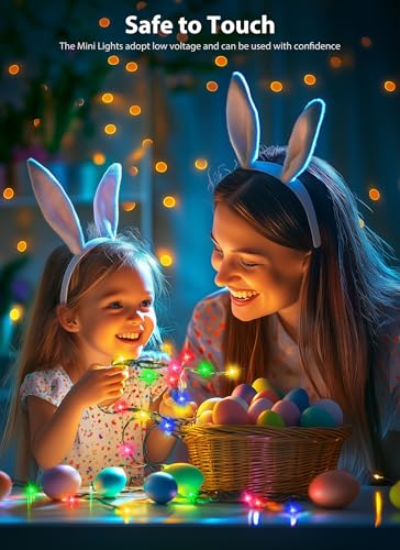 Easter-Mini-Christmas-Lights-39-Feet-100-LED-Pastel-Mini-Lights-with-8-Lighting-Modes-On-Green-Wire-Connectable-Twinkle-Light-for-Indoor-Outdoor-Party-Yard-Garden-Patio-Home-Wreath-Decoration Easter Mini Christmas Lights 39 Feet 100 LED Pastel Mini Lights with 8 Lighting Modes On Green Wire Connectable Twinkle Light for Indoor Outdoor Party Yard Garden Patio Home Wreath Decoration