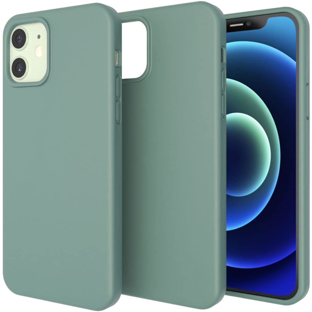 Totem MagRing Silicone Case for iPhone 12 | iPhone 12 Pro | iPhone 12 pro Max Back Case Cover | 10 ft Drop Protection | Micro Fiber Lining (Silicone - Dark Green)