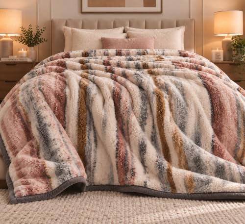 Image of ABRAZO Dreamy Wrap Mink Blanket for Double Bed | 570 GSM 3 Kg Single Ply | Ultra Soft Warm Blanket for Winter & AC Room | Quilt /Comforter /Dohar | 220 x 240 Cm