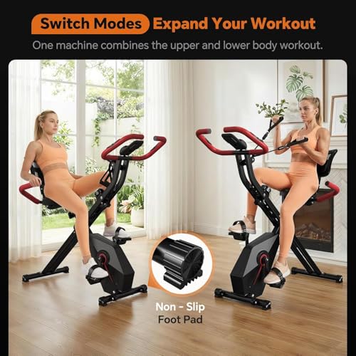 Foldable Exercise Bike with Backrest
