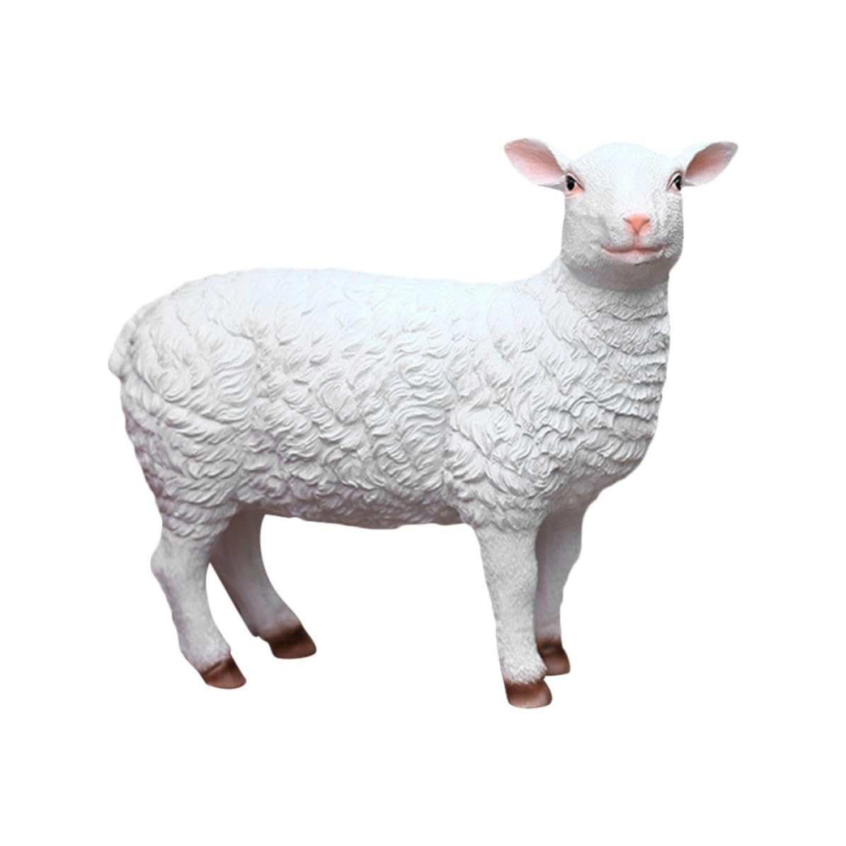 Artisanat créatif de cette statue mouton unique en résine blanche