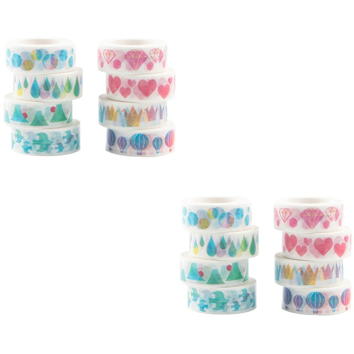 16piezas Cinta Adhesiva Washi Decorativa De Papel Autoadhesivo para Manualidades Scrapbooking y Diarios para Decorar Cuadernos y
