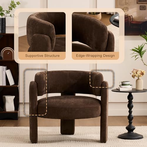 Sillón moderno con diseño cómodo y color marrón miniatura 4
