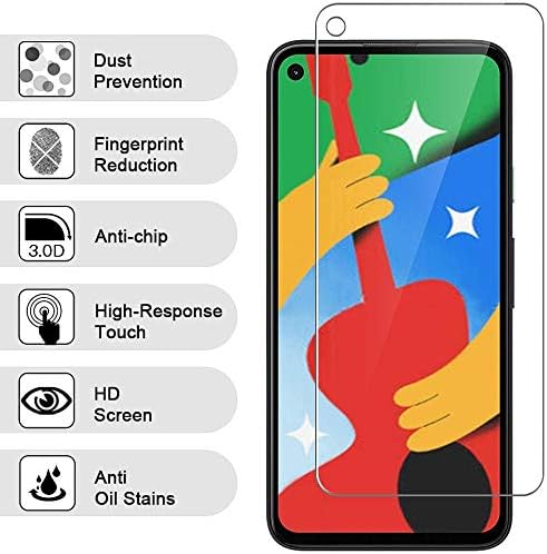 [4 Pack] LϟK Compatible for Google Pixel 4a 5G 6.2 inch Screen Protector [Not for Pixel 4a 4G] Tempered Glass, New Version, Installation Tray-Gray