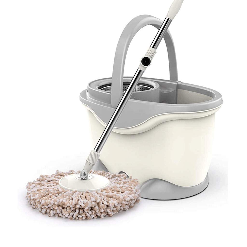 Rotary mop, Microfiber Spin Mop Bucket Floor Cleaning System 360° Automatic Swivel, for Home Kitchen and All Surfaces