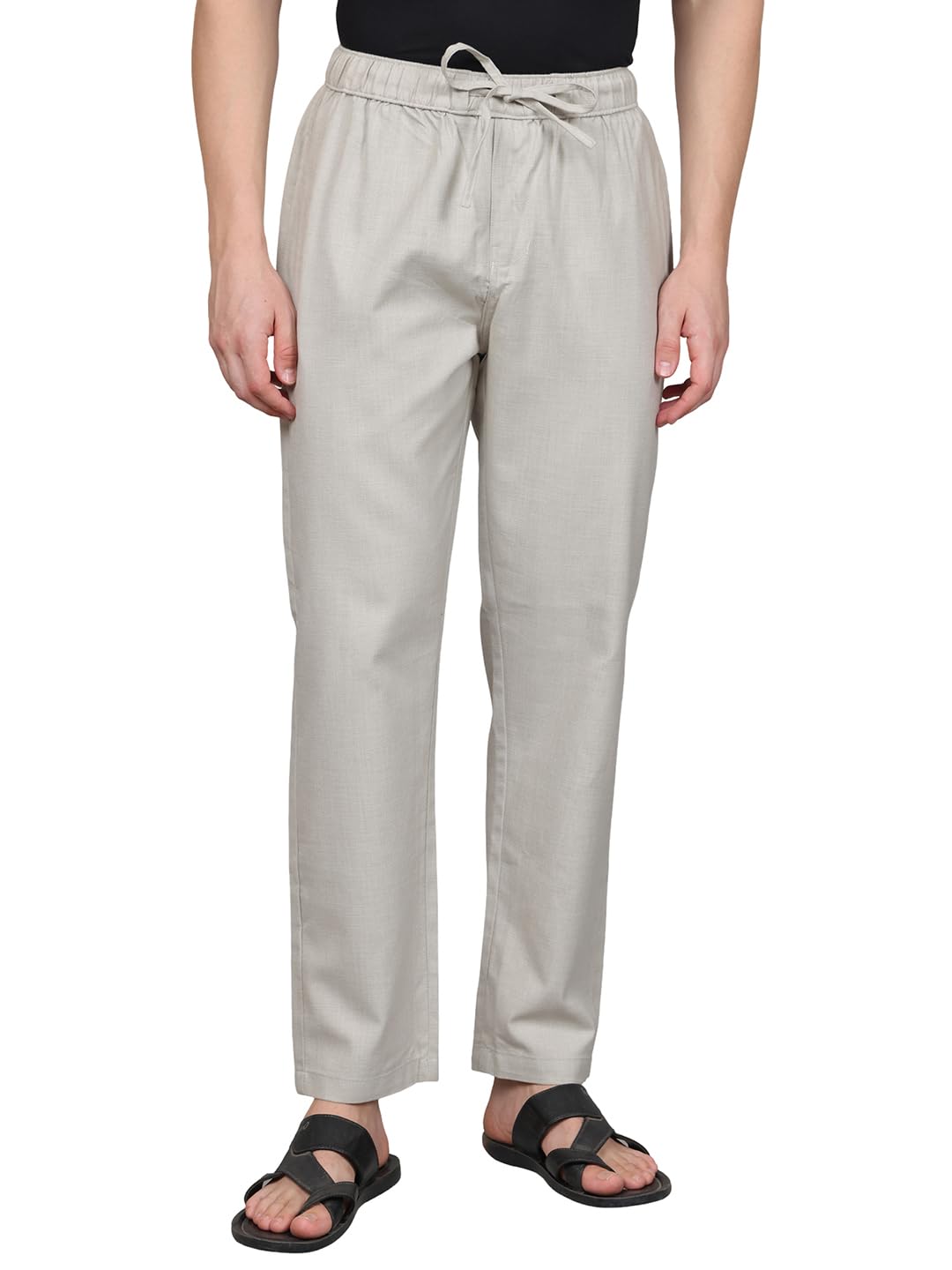 Comfort Fit Solid Cotton Blend Casual Style Lounge Pyjama with 3 Pockets & Zip Closure