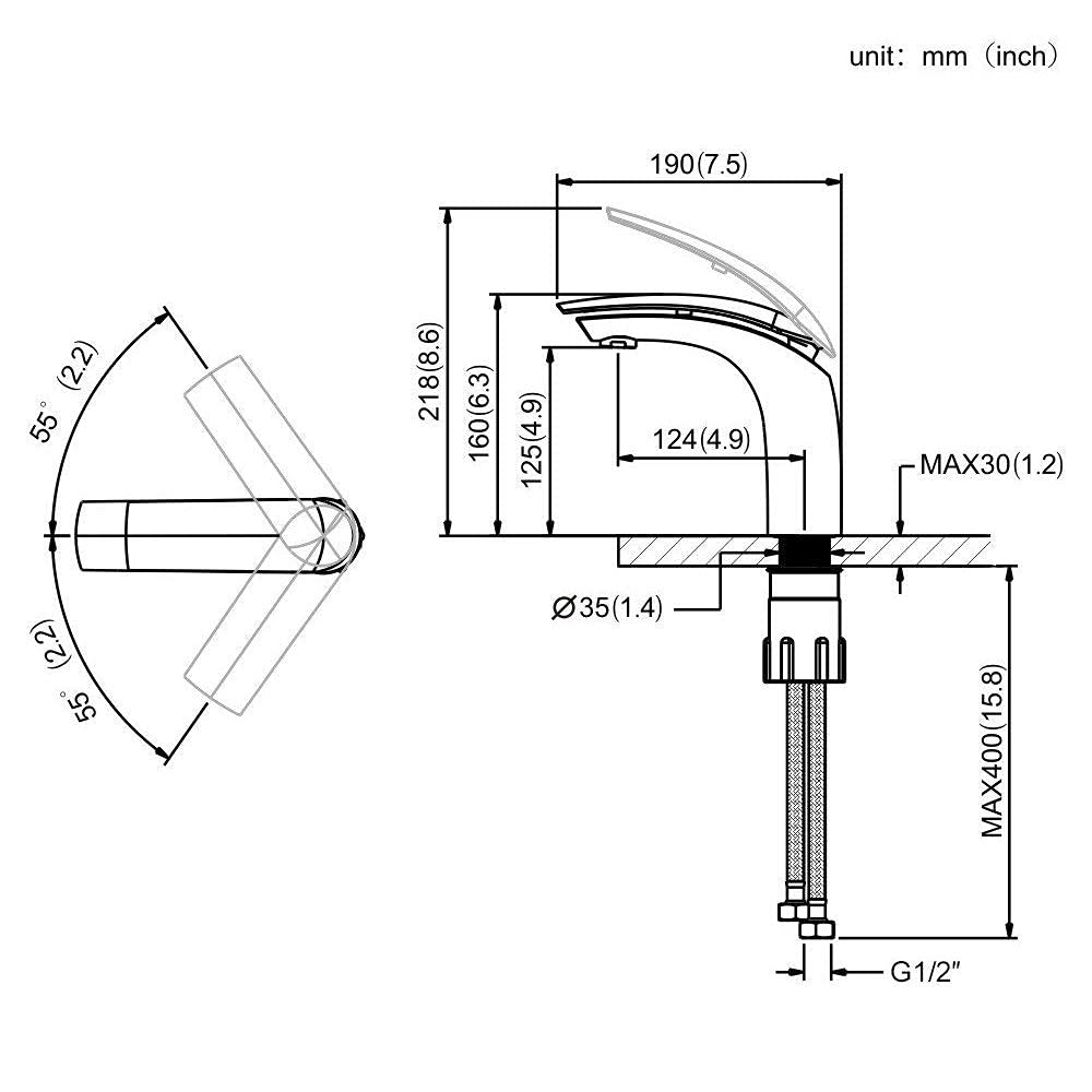 JTWEB Bateria łazienkowa, biała, bateria mieszająca do łazienki, jednouchwytowa, bateria mieszająca zimną i ciepłą wodę, nowoczesny, elegancki styl, biały