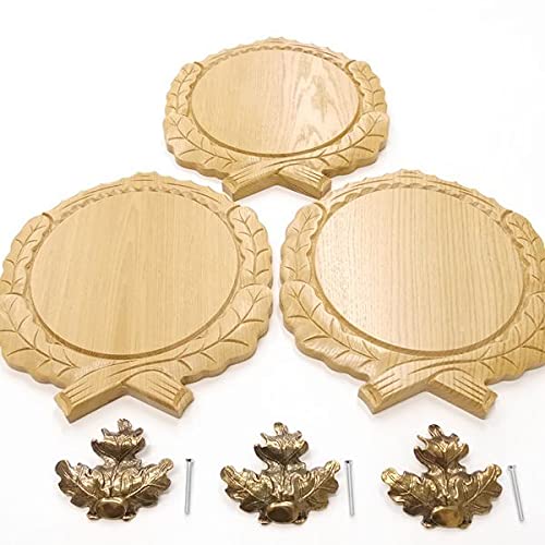 GTK Oferta 3 placas de cuña talladas de roble claro AF 19 cm con 3 hojas de roble, portada grande, tabla cuña, tabla de especias, cartel trofeo.