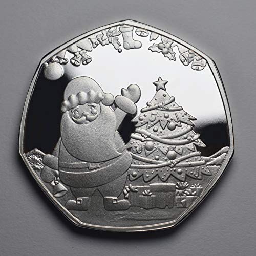 Monedas de Navidad de 50p en caja de regalo coleccionable para recuerdo navideño 7