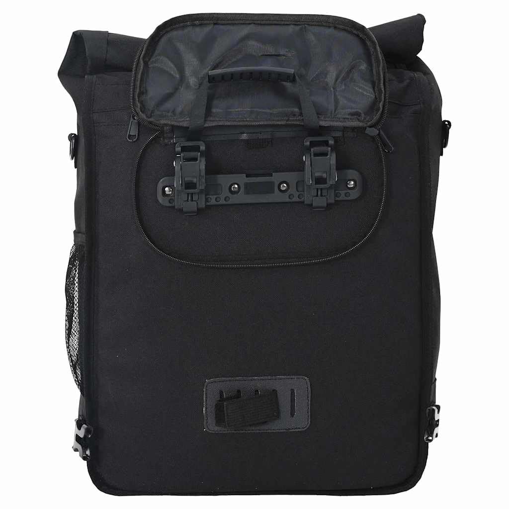 Borsa per bicicletta, nera, 33 x 16 x 60 cm, robusta borsa portapacchi in poliestere per viaggi, pendolari, borsa laterale impermeabile per bici da città