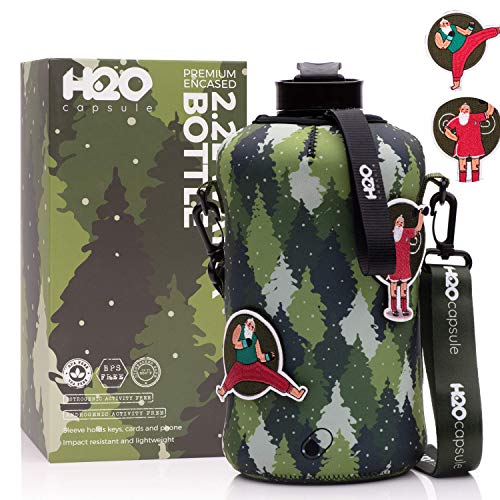 H2O Capsule 2.2L Half Gallon Water Bottle with Insulated Storage Sleeve – Tritan