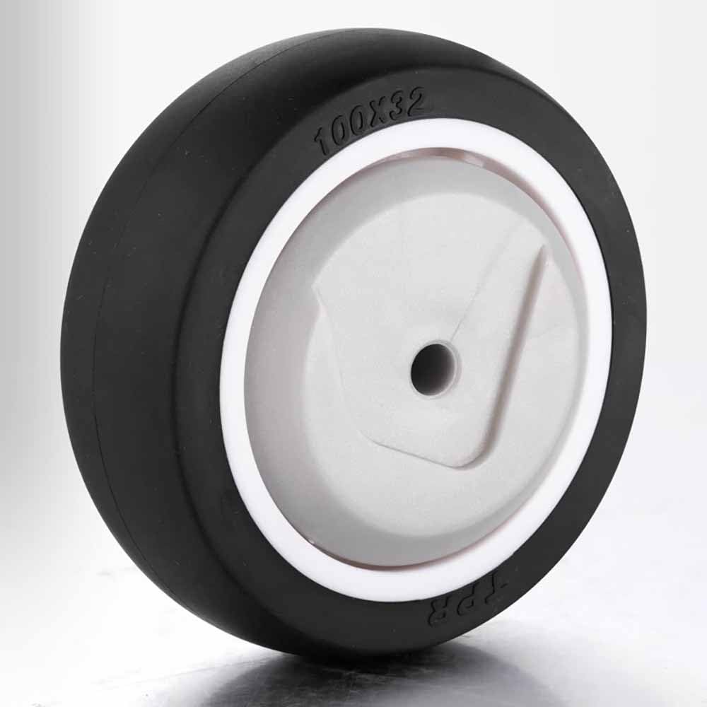 Ruote Girevoli Trasporto con Perno M10*30mm, Rotelle Pivotanti Silenziose, Ø 63/75/100/125mm Ruota Pesanti in Gomma con Freno, 4 Pezzi, Carico 190/250/340/375kg (Size : 3"/75mm)