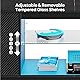 Bestier TV-Schrank 145x35x52 cm für Fernseher bis 65 Zoll mit RGB LED-Beleuchtung (22 Farben) & verstellbaren Glasböden - Lowboard für Wohnzimmer, Schlafzimmer (Schwarze Kohlefaser)