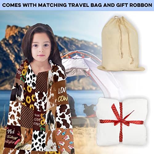 Cow Blanket For Adults Kids Fuzzy Cow Print Throw Blanket Soft Cute Cow Flannel Fleece Blankets Fluffy Farm Animal Cow Decor Plush Blanket For Women Girls Birthday Gifts Couch Sofa Travel 50X60 Inch #TOP5