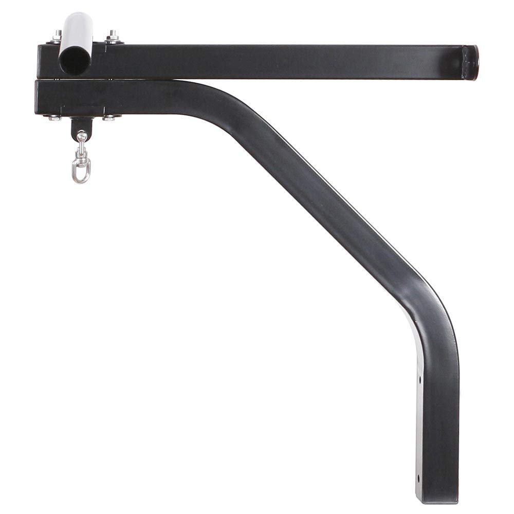 BAKAJI Braccio Supporto per Sacco da Boxe a Parete Allenamento Pugilato da Muro con Barra Sollevamenti Trazioni Fitness Palestra Cardio in Acciaio Dimensione 93 x 47 x 51 cm Colore Nero