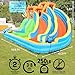Sportspower Twin Peaks Splash and Slide with Water Cannons and Climbing Wall with Blower, Medium