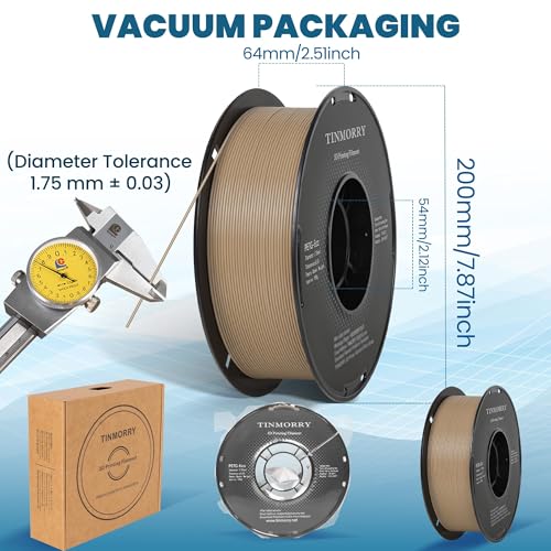 Image of TINMORRY PETG Filament 1.75, Rapid PETG-Eco 3D Printer Filament, Compatible with Most FDM 3D Printers, 1 KG 1 Spool, Light Grey