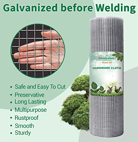 AMAGABELI GARDEN & HOME Hardware Cloth 48inch x 100ft 1inch 17Gauge Galvanized Before Welding Square Wire Diameter Wire Mesh Fence Roll Vegetables Netting Rabbit Chicken Coop Animal Enclosure BG301