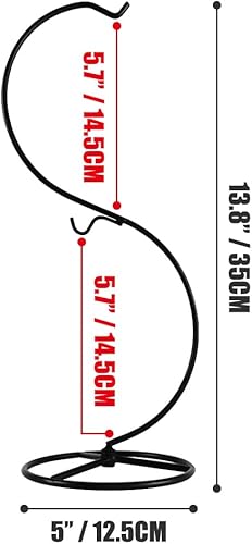 Miniatura 6 de CXLE Soporte de exhibición de adornos, soporte de adorno de hierro para colgar globo de vidrio para plantas de aire, terrario, bola de bruja, adorno