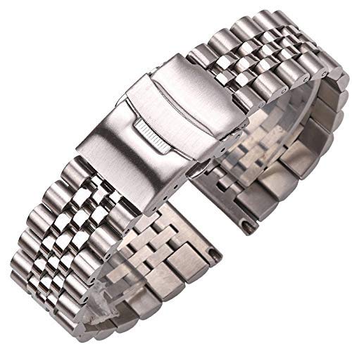 Uhrenarmbänder Edelstahl Uhrenarmband 20mm 22mm 24mm Damen Herren Silber Massivmetall Uhrenarmband Zubehör