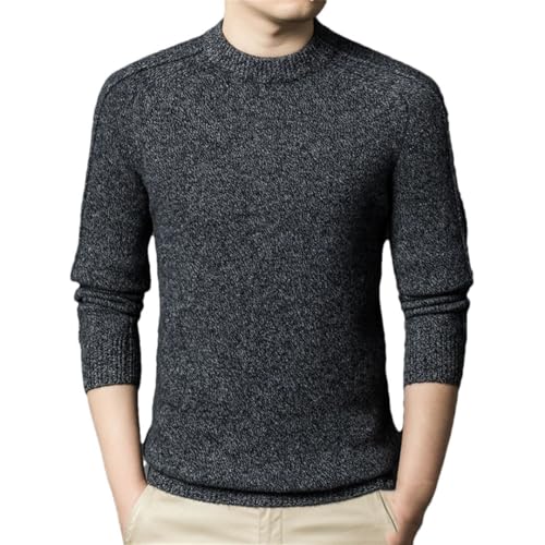 Men Wool Clothing Knit Tops O Neck Jumpers Sweater Warm Basic Thick for Solid