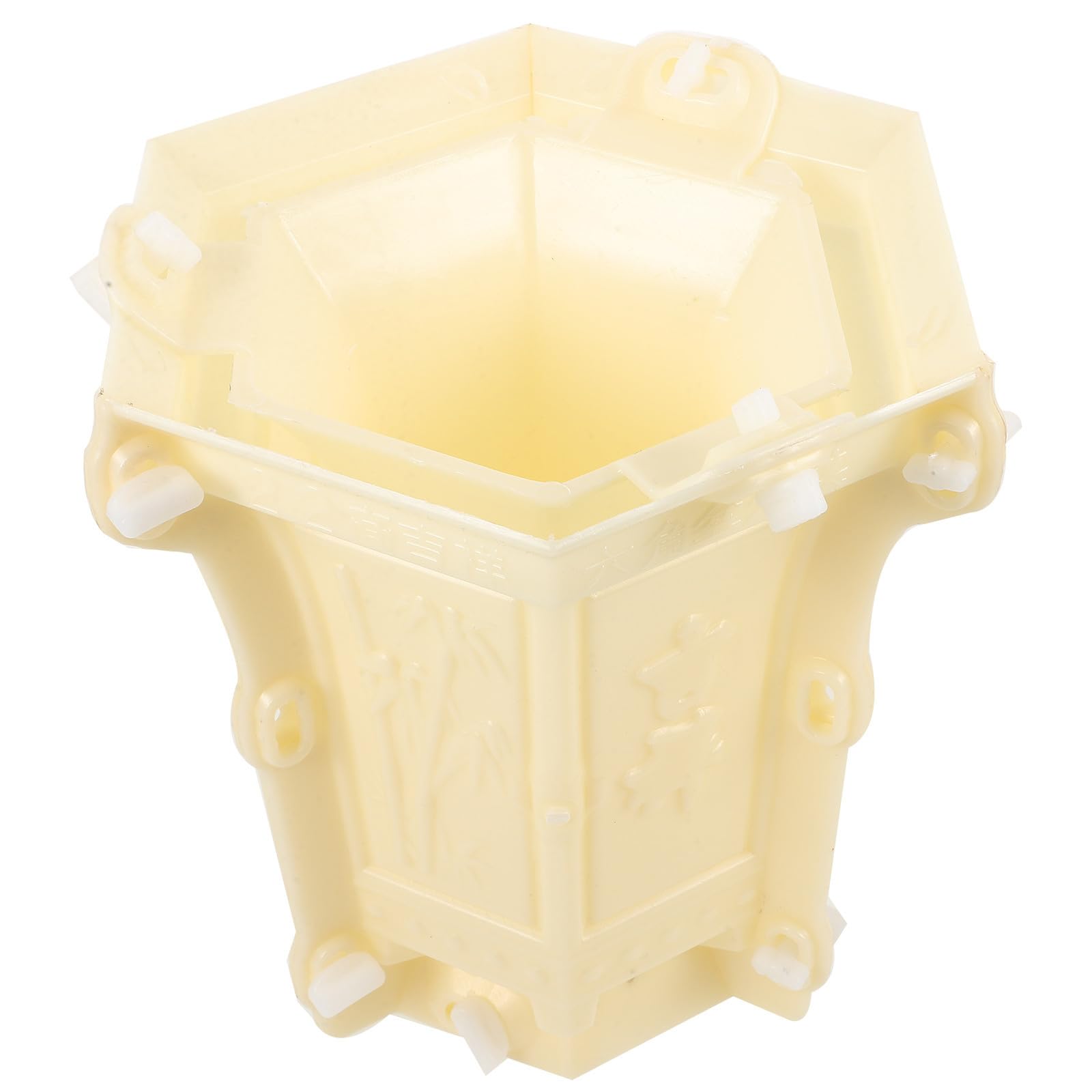 Moule à pot de fleurs beige hexagonal PRETYZOOM en plastique style européen pour DIY