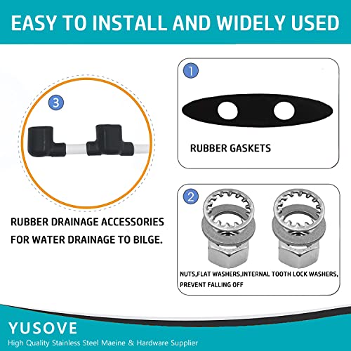 Yusove Boat Pull Up Cleat 5 Inch 316 Stainless Steel Pop Up Dock Cleat,Marine Flush Mount Retractable Deck Cleats #TOP3