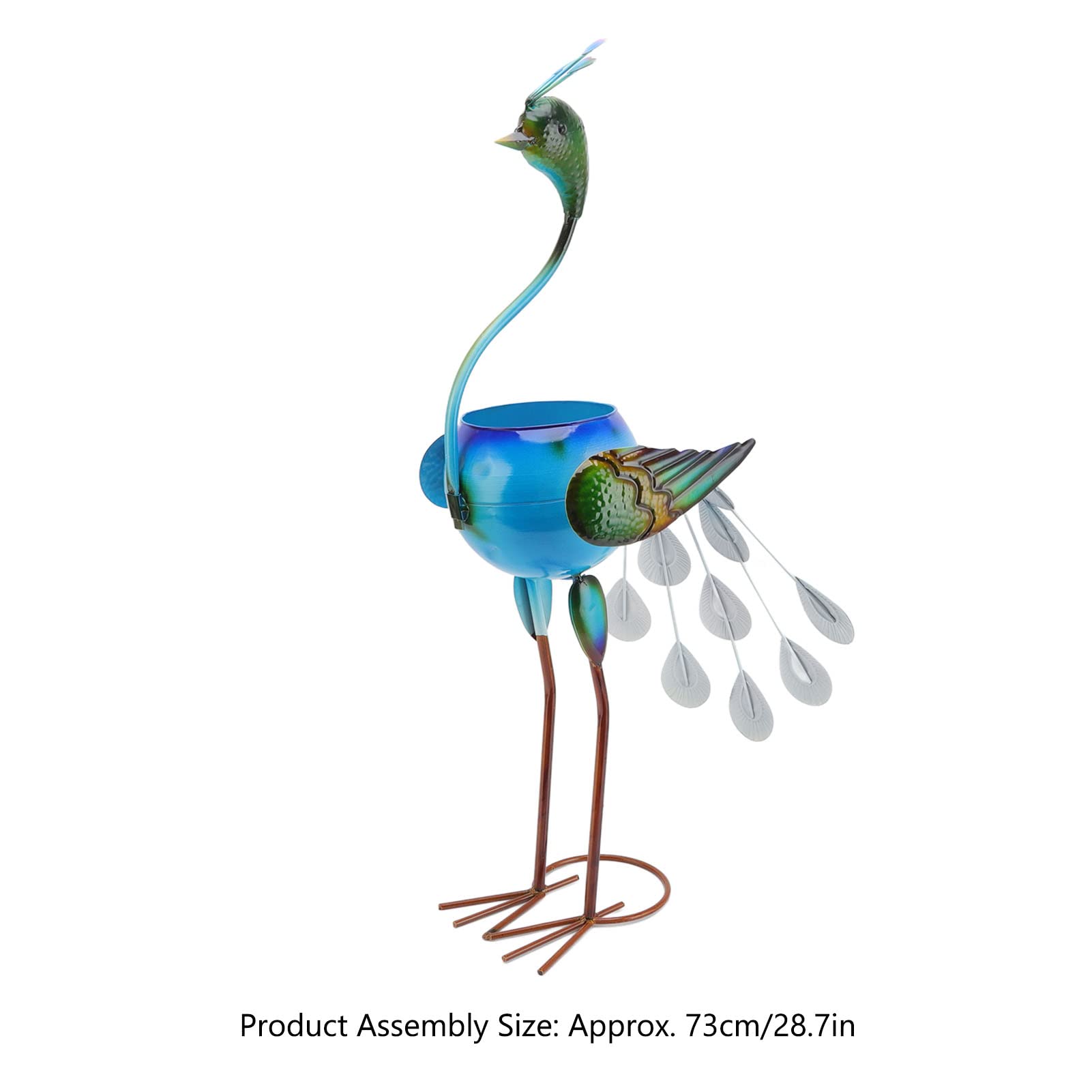 Peacock Plant Pot, 28,7in Metalowy Garnek Z Kwiatem Zwierząt, Dekoracje Ogrodowe Pawie do Dekoracji Zewnętrznej, Trawnik, Patio, Podwórko, Ścieżka