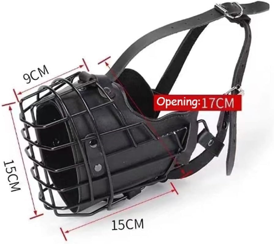 Verstellbarer Maulkorb aus Metall und Leder, für Deutscher Schäferhund, Dobermann, Rottweiler und andere mittelgroße und große Hunde(Packung enthält: Maulkörbe * 10 Stück)