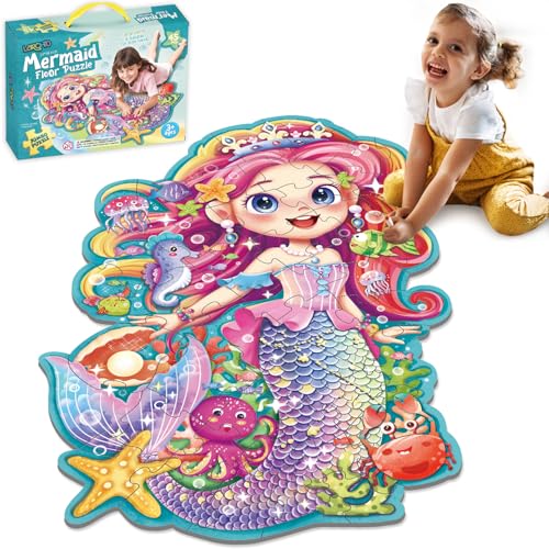 Larchio Mermaid Gifts for Girls, 45PCS Jumbo Memarid Floor...