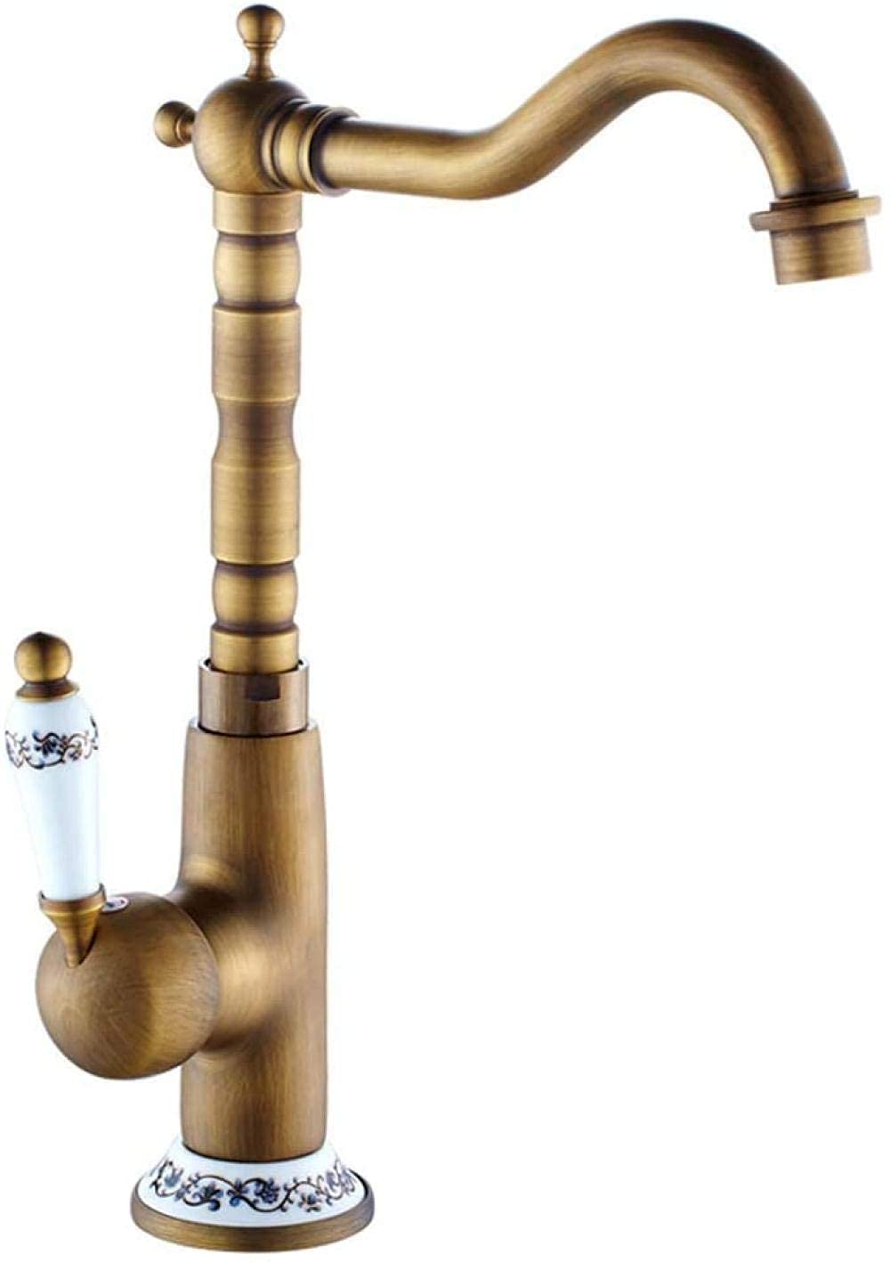 Robinet d'eau en laiton antique durable compatible avec évier de cuisine de luxe