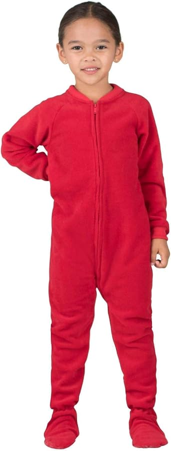 Footed Pajamas - Bright Red Toddler Fleece One Piece - Toddler - Small (Fits 2'8-2'11)
